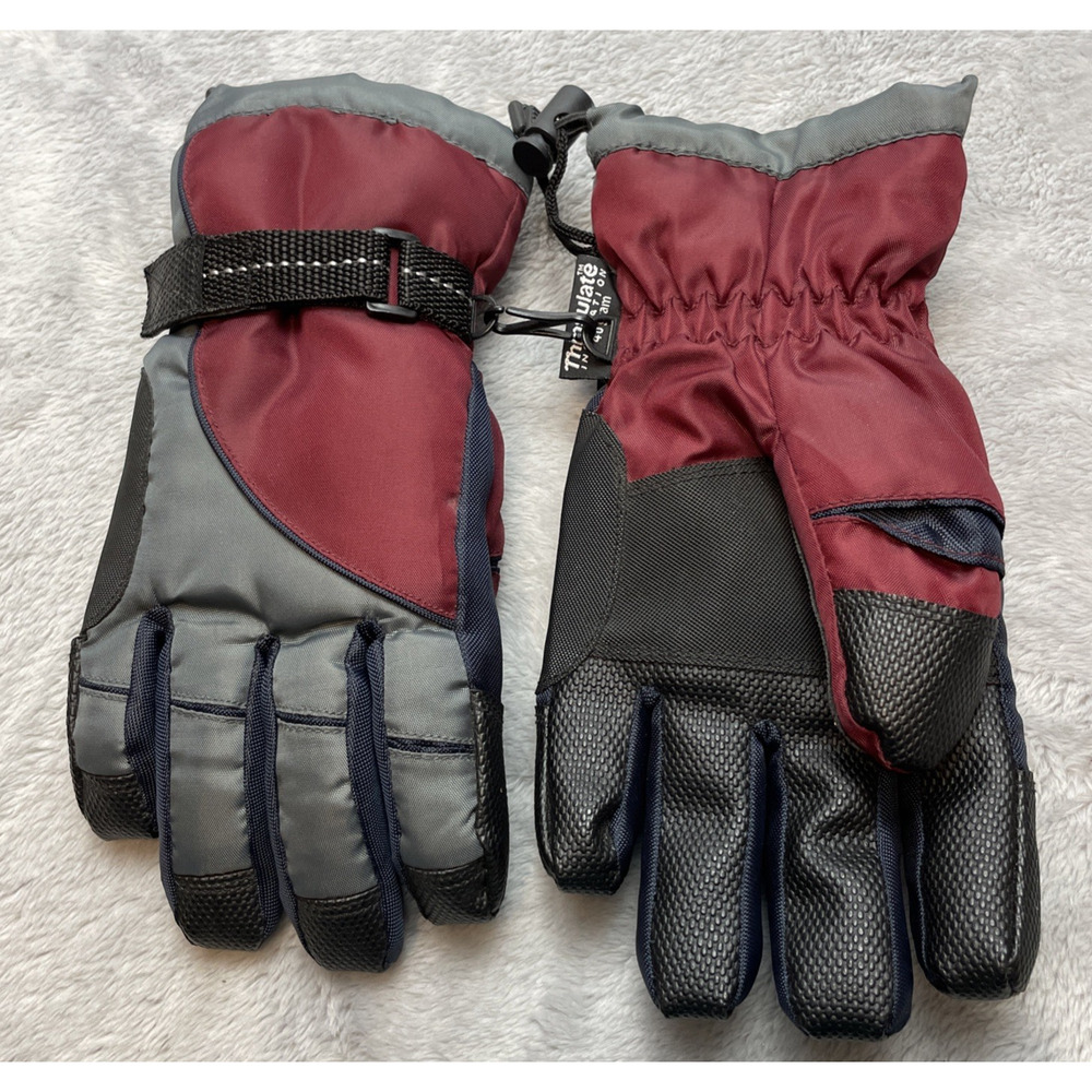 Thinsulate 40G Gloves Boys 8/10 Burgundy Fleece Lined Winter‎ Thermal Insulated